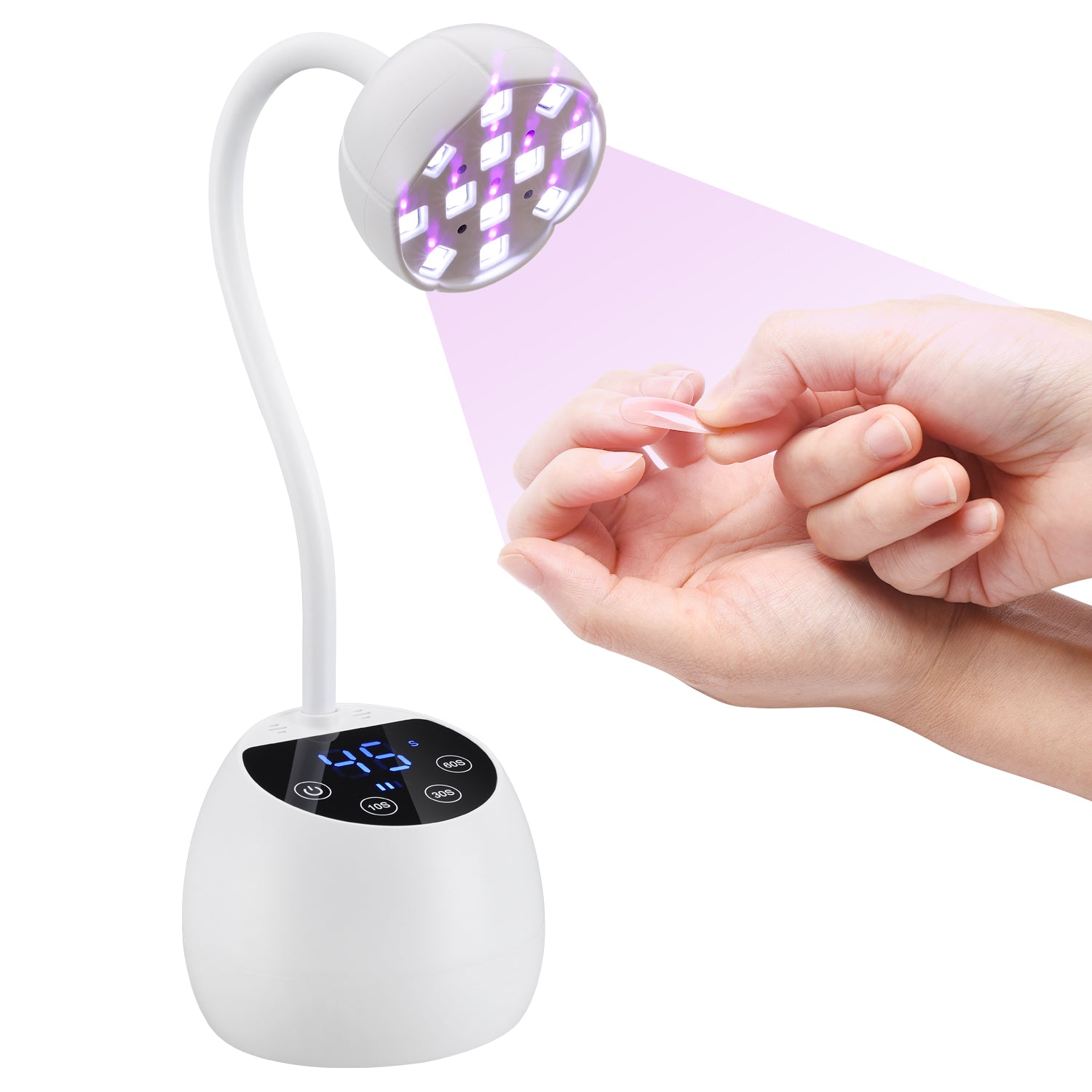 UV Nail Lamp Cordless Mini UV Light for Gel Nails Polish 36W Rechargeable LED Nail Light Nail Dryer with 4 Timers & Auto Sensor, Fast Curing Goosenecks Lamp for Home DIY Manicure