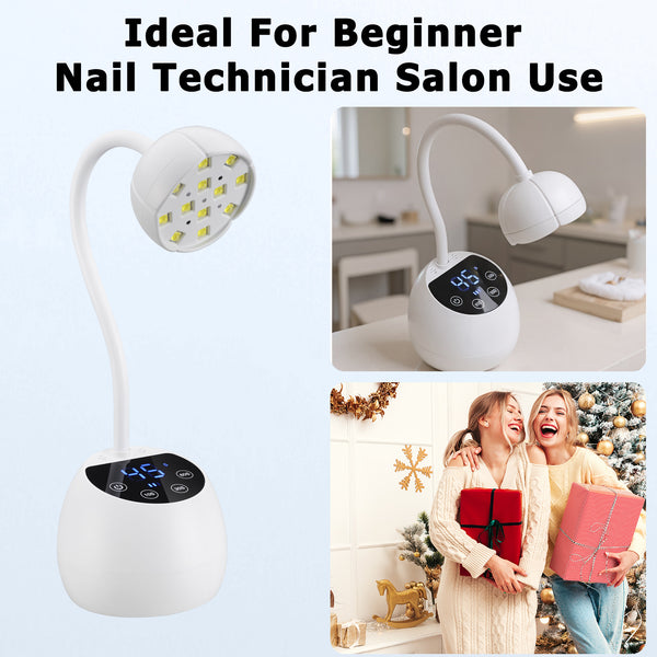 UV Nail Lamp Cordless Mini UV Light for Gel Nails Polish 36W Rechargeable LED Nail Light Nail Dryer with 4 Timers & Auto Sensor, Fast Curing Goosenecks Lamp for Home DIY Manicure