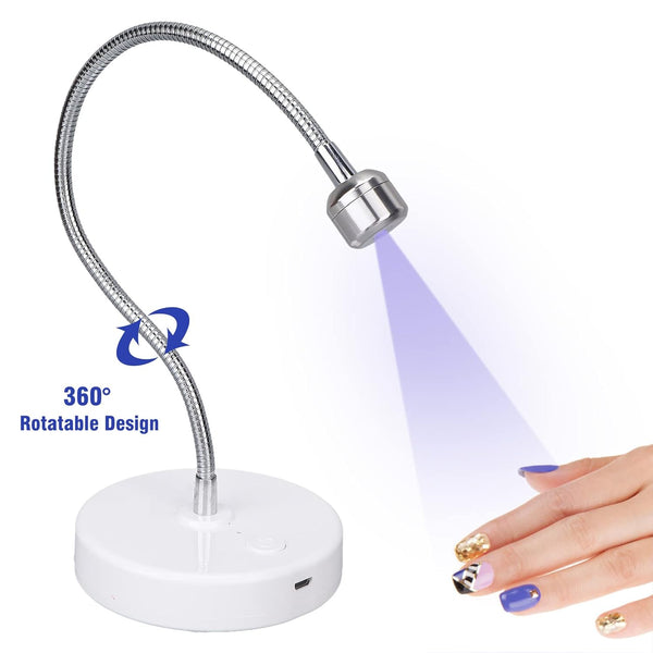 Classics UV LED Nail Lamp for Gel Nail Polish Professional Mini Cordless Curing Nail Lamp Rechargeable Portable Gooseneck UV Light Nail Dryer for Nail Tips Extension