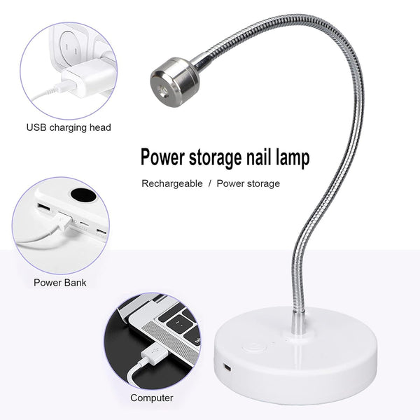 Classics UV LED Nail Lamp for Gel Nail Polish Professional Mini Cordless Curing Nail Lamp Rechargeable Portable Gooseneck UV Light Nail Dryer for Nail Tips Extension