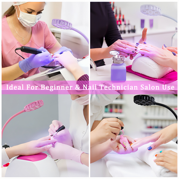 UV Nail Lamp - Mini UV Light for Gel Nails, LED Gooseneck Flash Cure Lamp for Nails with Flexible Gooseneck & Clamp Portable Small Manicure Nail Dryer for Resin Curing Nail Art